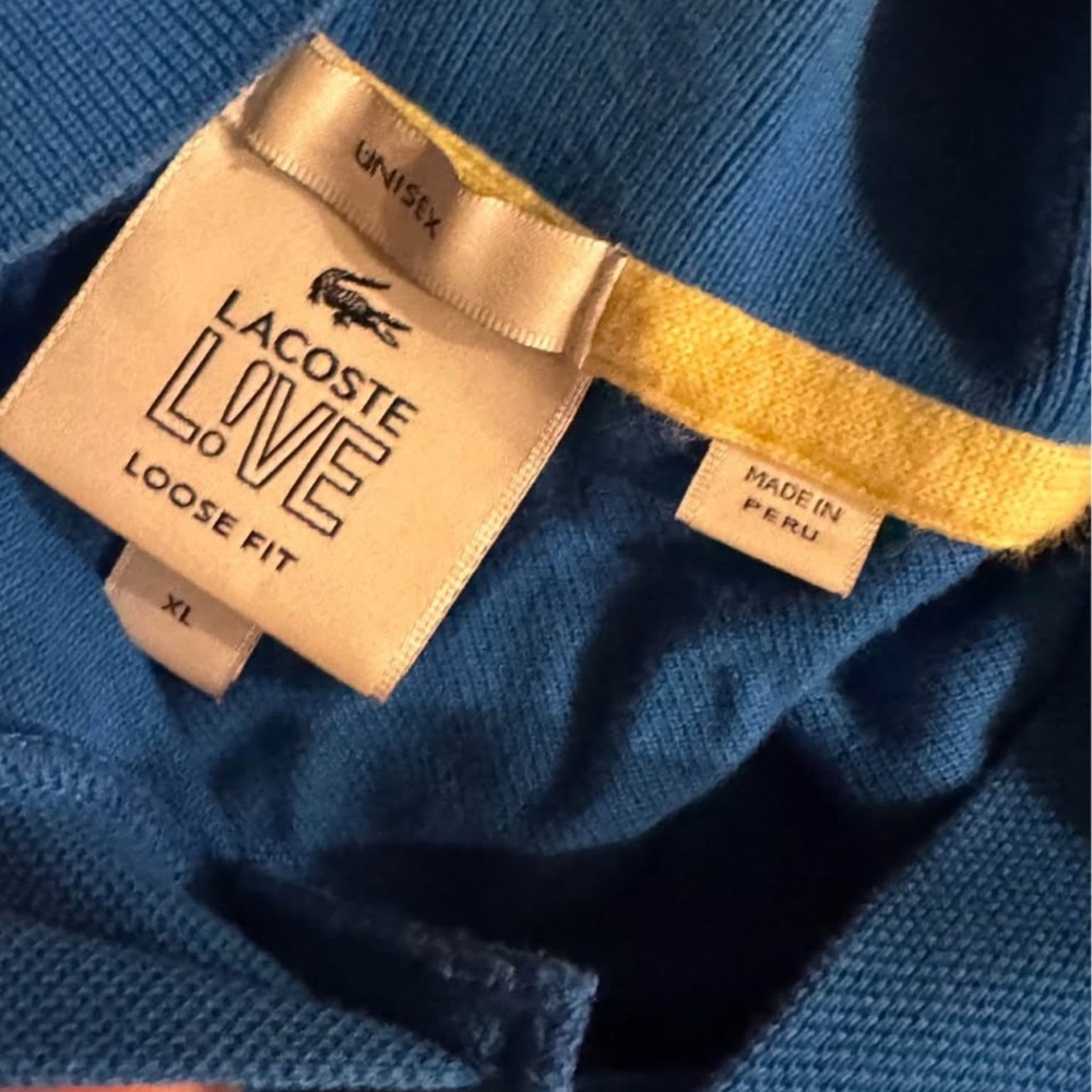 Lacoste L!VE Unisex Loose Fit Shirt in Blue and Yellow
